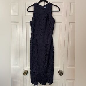 ANTONIO MELANI Midnight Blue Floral Midi Dress